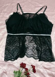 Black Lace Camisole Top