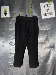 Chic Black Paperbag Waist Pants