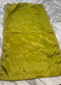 Lime Green Silk Dupatta with Embellished Border