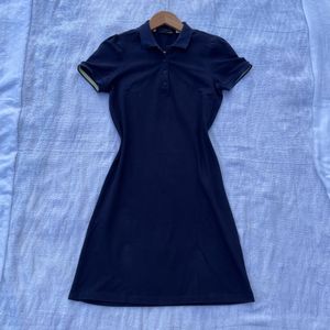 Korean polo neck T-shirt Bodycon dress
