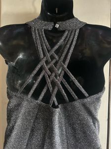 Elegant silver gown with jacket
