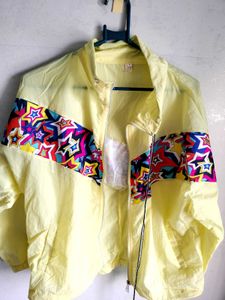 Retro Star Print Zip-Up Jacket