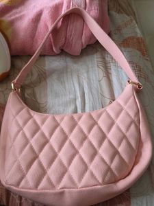 Pink Quilted soulder Bag