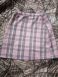 Pink Plaid Mini Skirt