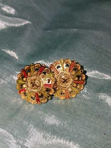 Gold Tone Earrings (Set of 2)