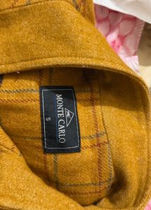 VINTAGE Mustard Plaid Tweed Jacket with belt