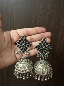 Stunning Black Jhumka Earrings