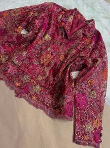 vintage Embroidered lace & sequin applique jacket