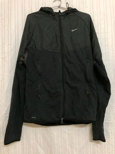 NIKE Dri Fit Full Zip Up Black Hooded Jacket