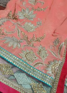 Pearl Work Saree