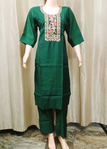 Heavy Embroidery Work Kurti Set