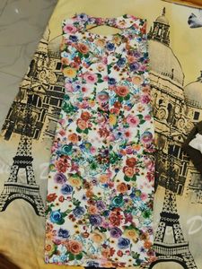 Floral Print Sheath Dress streachable