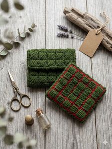 Green handmade wallet