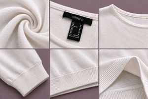 IVORY CROPPED CREW NECK SWEATER