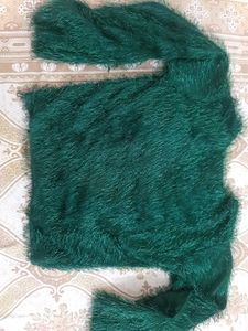 Green Shaggy Fur top