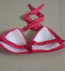 Bright Pink Bikini Top with Embellishments