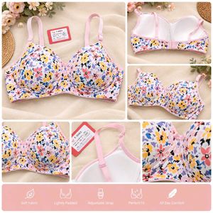 Women's Cotton Blend Printed Non-Padded Everyday B