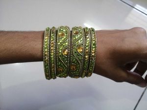 Gold-Tone Rhinestone Bangle Set