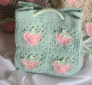 Crochet Strawberry Sling Bag