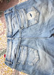 Light Wash Distressed Denim shorts