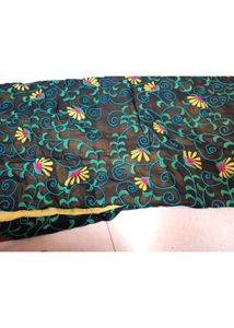 Floral Embroidered Yellow Designer Saree