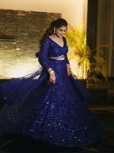 💙✨️Beads Work Cocktail Night Lehga✨️💙