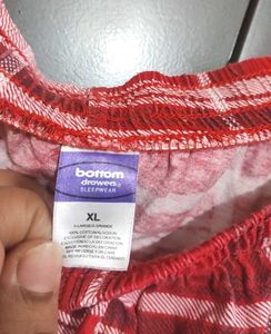 Red Check Printed Shorts For Boy &amp; Men 36 Waist