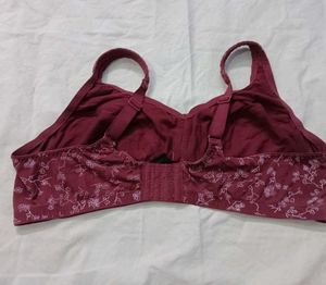 🤎 Maroon Floral Print Bra