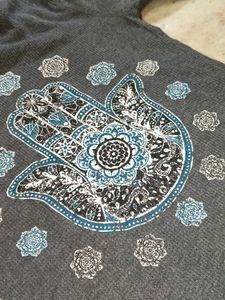Stylish Grey Hamsa Hand Hoodie