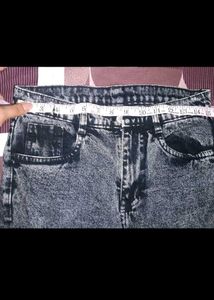 Stylish Wide Leg Acid Wash Jeans