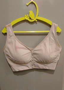 Comfortable Ribbed Front-Button Bra