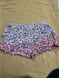 Fresh Made Women Viscose Shorts Flower Print