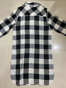 Checked Black &amp; White Shirt Dress | Mini