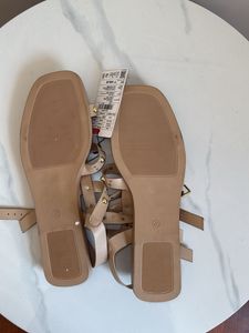 Stylish Studded Beige Flat Sandals