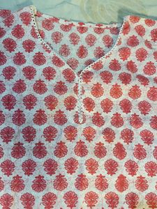Pink Floral Print Kurta