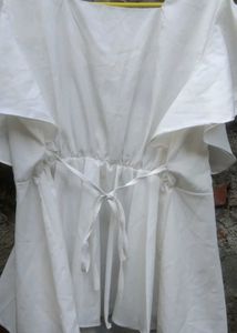 White Ruffle Sleeve Square Neck Top