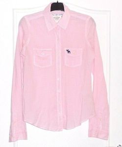 Abercrombie &amp; Fitch Pink Striped Button-Up Shirt