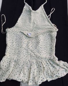 Creamy Polka Dot Halter Top
