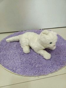 Cute White Plush Cat Toy