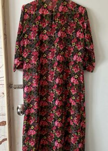 Black mulicored printed kurta