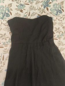 Black Strapless A-Line Dress