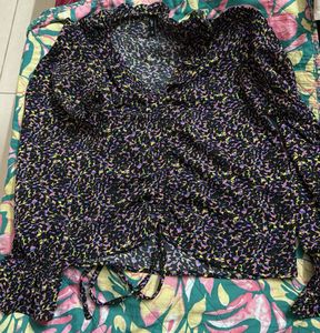 Abstract Print Long Sleeve Top