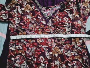 Maroon Floral Kurta Set