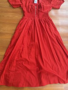 Vibrant Red Midi Dress