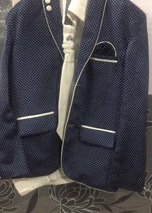 New🎊Blue Velvet Coat Pent Set