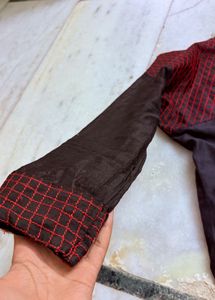 black embroidered kurta