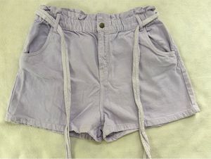 Light Purple Paperbag Waist Shorts