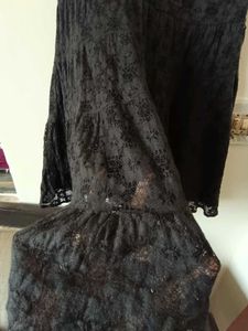 grey Lace Tiered Dress