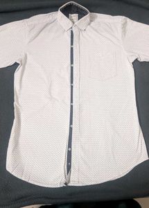 🖤🤍Men's White Dotted Button-Down Shirt