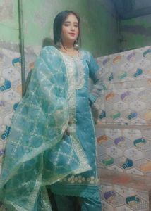 Elegant Blue Embroidered Kurta Set